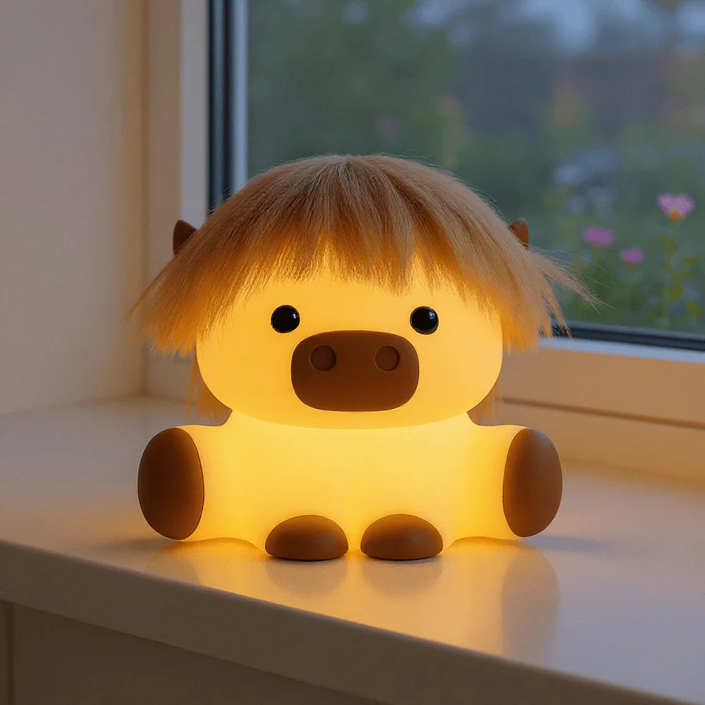 Highland Cow with Hair Light