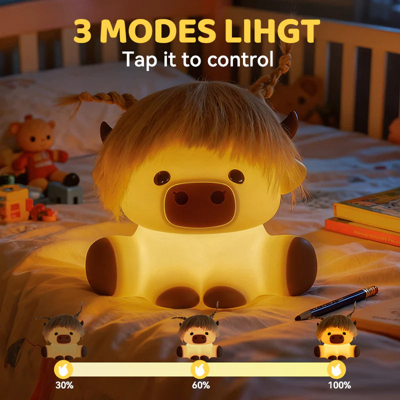 Highland Cow with Hair Light