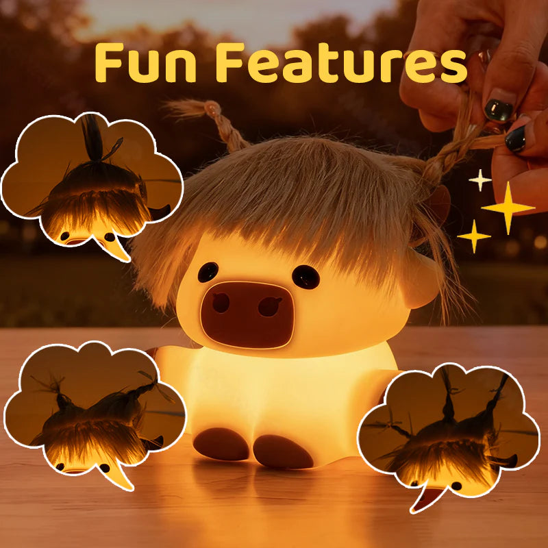 Highland Cow with Hair Light